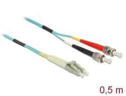 86566 Delock Cablu cu fibră optică LC > ST Multimode OM3 0,5 m