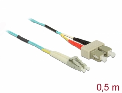 86563 Delock Cable de fibra óptica LC > SC multimodo OM3 0,5 m
