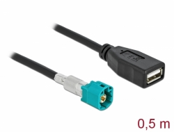 90310 Delock Kabel HSD Z Stecker zu USB 2.0 Typ-A Buchse 0,5 m Premium