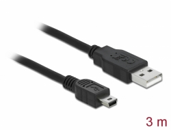82311 Delock Kabel USB 2.0-A Stecker > mini B 5-Pin Stecker 3 m