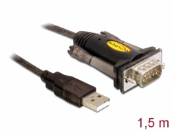 61856 Delock Adaptor USB 2.0 Tip-A > 1 x interfaţă serială DB9 RS-232