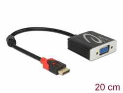 62967 Delock Adapter DisplayPort 1.2 Stecker > VGA Buchse schwarz