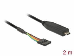 63913 Delock Convertitore USB Type-C™ 2.0 maschio per pin header femmina LVTTL a 6 pin da 2,0 m