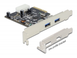 89398 Delock Κάρτα PCI Express > 2 x εξωτερική USB 3.1 Gen 2 τύπου-A, θηλυκό