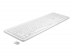 12014 Delock 2,4 GHz-es vezetéknélküli USB klaviatúra fehér (lapos)