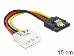 60120 Delock Kabel Power SATA HDD > Molex 4 Pin Stecker mit Metall Clip - gerade