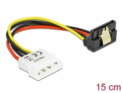 60121 Delock Kabel SATA 15 Pin HDD mit Metallclip zu 4 Pin Stecker– gewinkelt