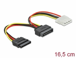 65235 Delock Kabel Power SATA 15 Pin Stecker zu Molex 4 Pin Buchse + SATA 15 Pin Buchse