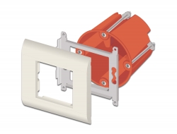 Delock Products 81300 Delock Easy 45 Module Holder with Frame 80 x 80 mm  white