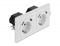 11475 Delock 2-Way Wall Socket with 4 x USB Type-A Charging Port 2 x 2.8 A