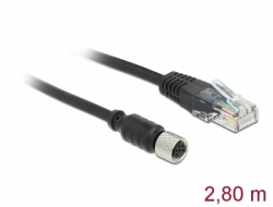 63165 Navilock Connection Cable M8 female serial waterproof to RJ45 male 2.8 m