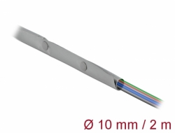 20725 Delock Manșon de cablu cu dispozitiv de fixare nasture, 2 m x 10 mm gri / negru