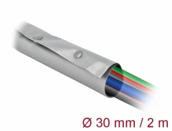 20727 Delock Manșon de cablu cu dispozitiv de fixare nasture, 2 m x 30 mm gri / negru