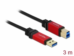 82758 Delock Cablu USB 3.0 Tip-A tată > USB 3.0 Tip-B tată, de 3 m, Premium