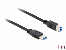 85066 Delock USB 3.0-s kábel A-típusú csatlakozódugóval > USB 3.0-s, B-típusú csatlakozódugóval, 1,0 m, fekete