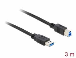 85069 Delock Câble USB 3.0 Type-A mâle > USB 3.0 Type-B mâle 3,0 m noir