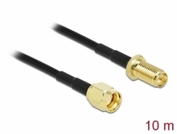 90465 Delock Antenna Cable RP-SMA plug to RP-SMA jack LMR/CFD100 10 m low loss