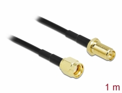 90443 Delock Antenna Cable RP-SMA plug to RP-SMA jack LMR/CFD100 1 m low loss