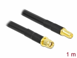 90462 Delock Antenna Cable RP-SMA plug to RP-SMA jack LMR/CFD300 1 m low loss