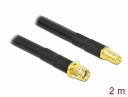 90464 Delock Antenna Cable RP-SMA plug to RP-SMA jack LMR/CFD300 2 m low loss