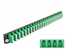 43370 Delock Přední panel spojovací krabice rozměru 19″ na 24 vývodů, LC Quad, zelený