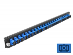 43351 Delock Přední panel spojovací krabice rozměru 19″ na 24 vývodů, SC Simplex, modrý