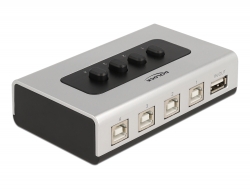 87763 Delock Comutați USB 2.0 cu 4 x Tip-B mamă la 1 x Tip-A mamă manual bidirecțional