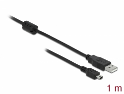 82273 Delock USB 2.0 Kabel Typ-A Stecker zu USB 2.0 Mini-B Stecker 1 m schwarz