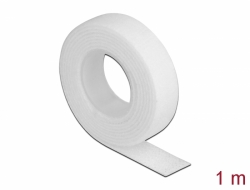 18375 Delock Hook-and-loop tape on roll L 1 m x W 13 mm white