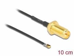 12654 Delock Anténní kabel RP-SMA samice montážní panel na I-PEX Inc., MHF® 4L LK samec 1.37 10 cm déa závitu 10 mm
