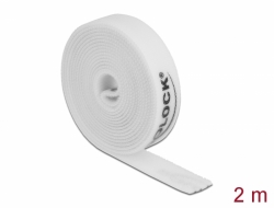 18386 Delock Hook-and-loop tape on roll L 2 m x W 15 mm white