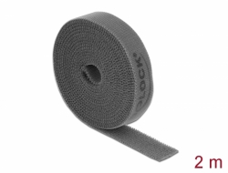 18389 Delock Hook-and-loop tape on roll L 2 m x W 15 mm grey