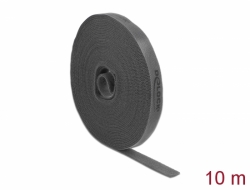 18391 Delock Hook-and-loop tape on roll L 10 m x W 15 mm grey