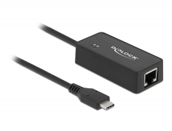 62642 Delock Adaptér SuperSpeed USB (USB 3.1 Gen 1) s USB Type-C™ samec > Gigabit LAN 10/100/1000 Mbps