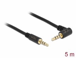 84743 Delock Cable Stereo Jack 3.5 mm 4 pin male > male angled 5 m black