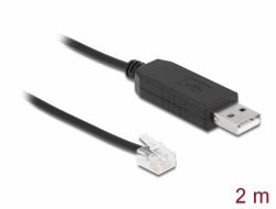 66736 Delock Adapterkabel USB Typ-A zu Seriell RS-232 RJ12 mit ESD Schutz APC 2 m