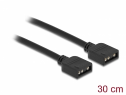 86013 Delock RGB csatlakozó kábel 3 tűs 5 V-s RGB / ARGB LED fényhez 30 cm hosszú