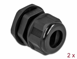 60385 Delock Cable Gland PG16 for flat cable black 2 pieces