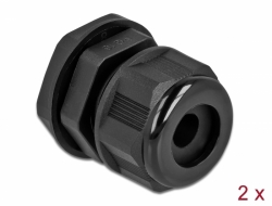 60365 Delock Cable Gland PG16 for round cable black 2 pieces