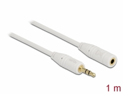 83765 Delock Stereo Jack Extension Cable 3.5 mm 3 pin male > female 1 m white
