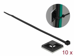 18674 Delock Cable Tie Mount 30 x 30 mm with Cable Tie L 200 x W 4.8 mm black