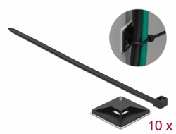 18675 Delock Cable Tie Mount 40 x 40 mm with Cable Tie L 250 x W 7.2 mm black