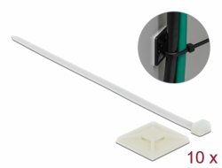 18679 Delock Cable Tie Mount 40 x 40 mm with Cable Tie L 250 x W 7.2 mm white