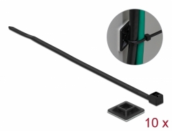 18680 Delock Support d’attache de câble 20 x 20 mm avec attache de câble L 200 x l 2,5mm, noir