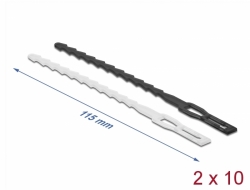 19317 Delock Cable tie lightning-shaped with fastening eyelet L 115 x W 4.5 mm reusable 20 pieces