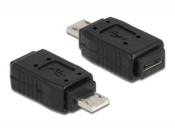 65032 Delock Adapter USB micro-A+B female to USB micro A male
