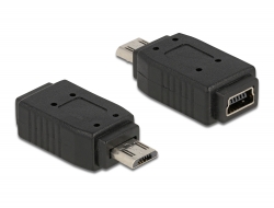 65063 Delock Adapter USB micro-B Stecker zu USB Mini 5 Pin Buchse