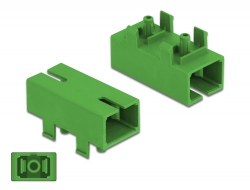 86932 Delock Optic Fiber Coupler for PCB SC Simplex female to SC Simplex female Single-mode green