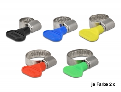 19460 Delock Butterfly Hose Clamp Set 10 pieces assorted colours