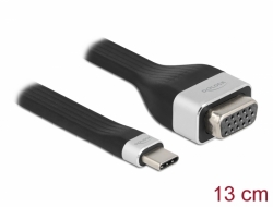 86730 Delock Cable de cinta plana FPC USB Type-C™ a VGA (DP Alt Mode) 13 cm